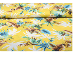 Tropiche print met gele...